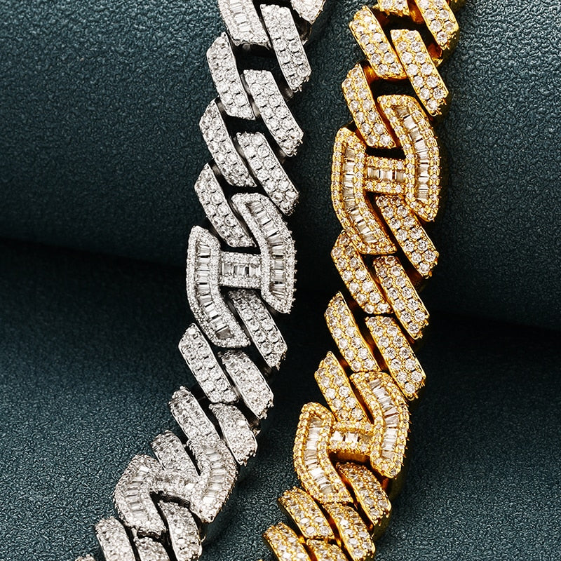 15mm Prong Baguette Mariner Curb Chain - Different Drips
