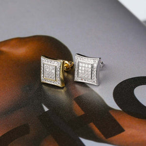 Iced Pave Square Stud Earrings - Different Drips