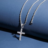 Thumbnail for Solid 925 Sterling Silver Tennis Cross Pendant - Different Drips