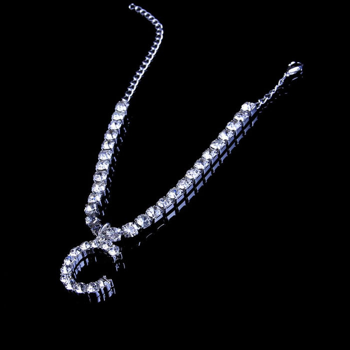 Single Letter Tennis Anklet - Different Drips