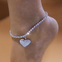 Thumbnail for Women's Tennis Heart Anklet - Different Drips