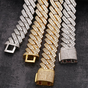 20mm Double Row Cuban Prong Chain - Different Drips