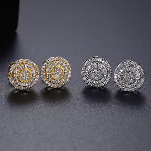 Iced Pave Compass Stud Earrings - Different Drips