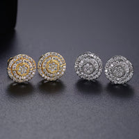 Thumbnail for Iced Pave Compass Stud Earrings - Different Drips