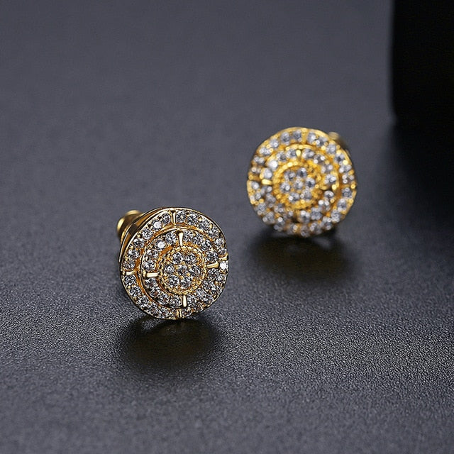 Iced Pave Compass Stud Earrings - Different Drips