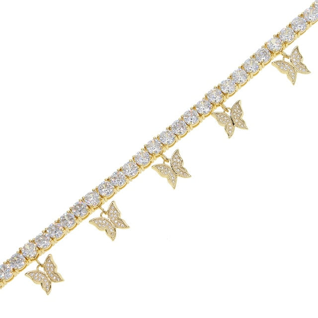 Women's Tennis Butterfly Anklet - Different Drips