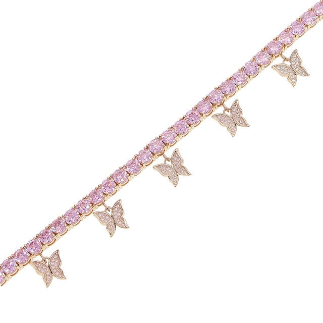 Women's Tennis Butterfly Anklet - Different Drips