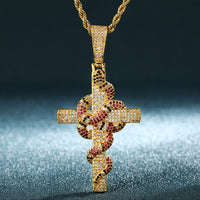 Thumbnail for Twisted Snake Cross Pendant - Different Drips