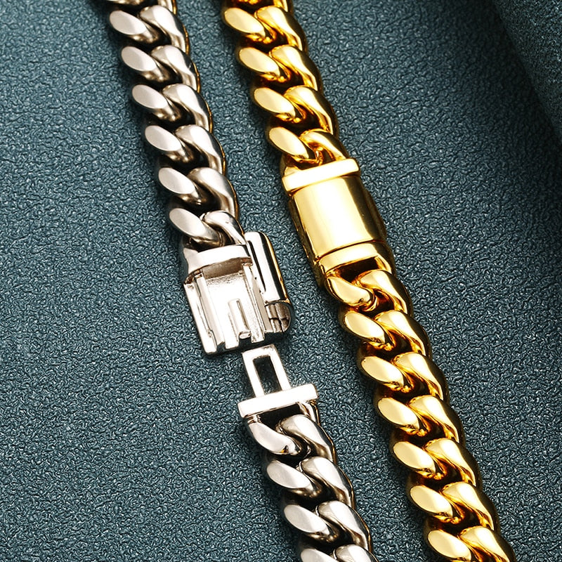 10mm Solid Miami Cuban Chain - Different Drips