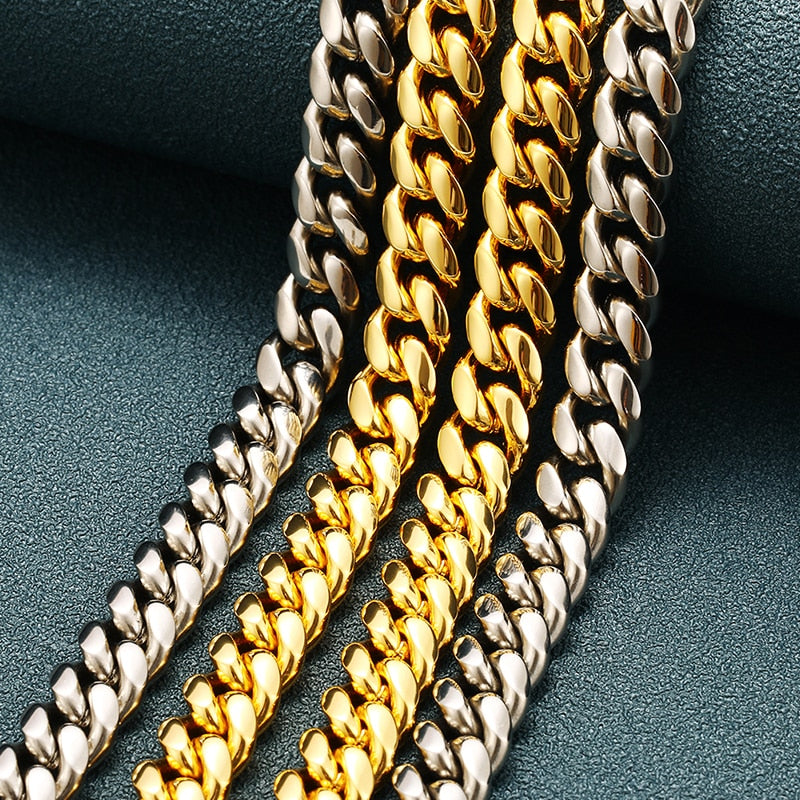 10mm Solid Miami Cuban Chain - Different Drips