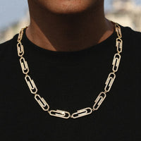 Thumbnail for 18mm Iced out Paper Clip Necklace - Different Drips