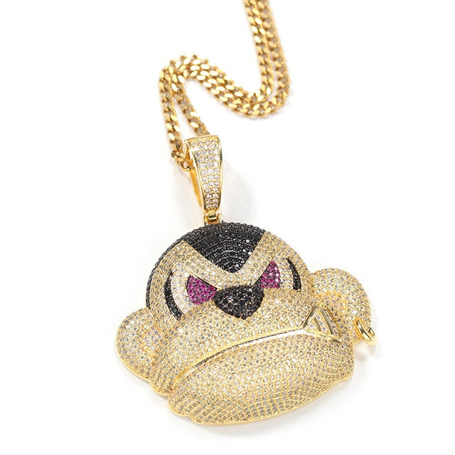 Iced Out Angry Monkey Head Pendant - Different Drips