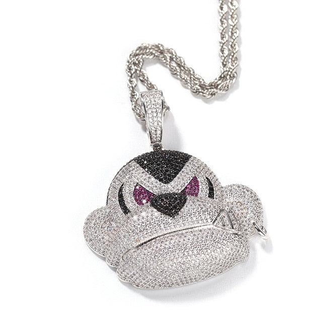 Iced Out Angry Monkey Head Pendant - Different Drips