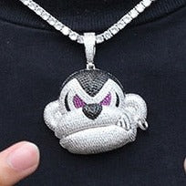 Iced Out Angry Monkey Head Pendant - Different Drips