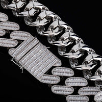 Thumbnail for Iced Out 39mm White Gold Cuban Curb Miami Link Chain - Different Drips