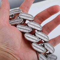 Thumbnail for Iced Out 39mm White Gold Cuban Curb Miami Link Chain - Different Drips