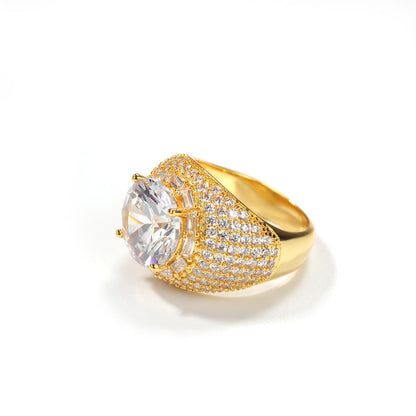 Round Cut and Mirco Pave Ring - Different Drips