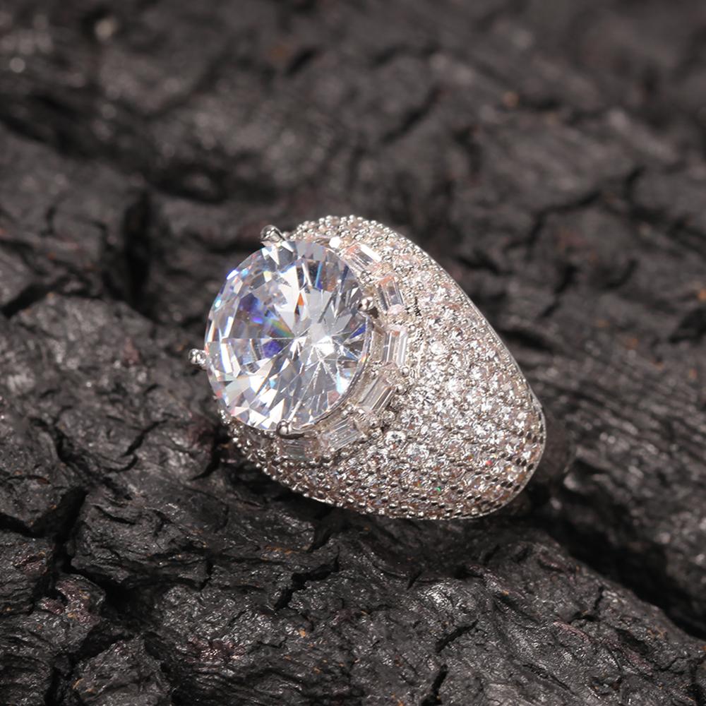 Round Cut and Mirco Pave Ring - Different Drips