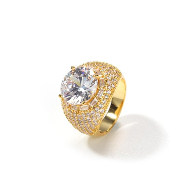 Round Cut and Mirco Pave Ring - Different Drips