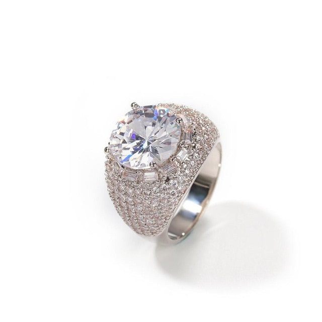 Round Cut and Mirco Pave Ring - Different Drips