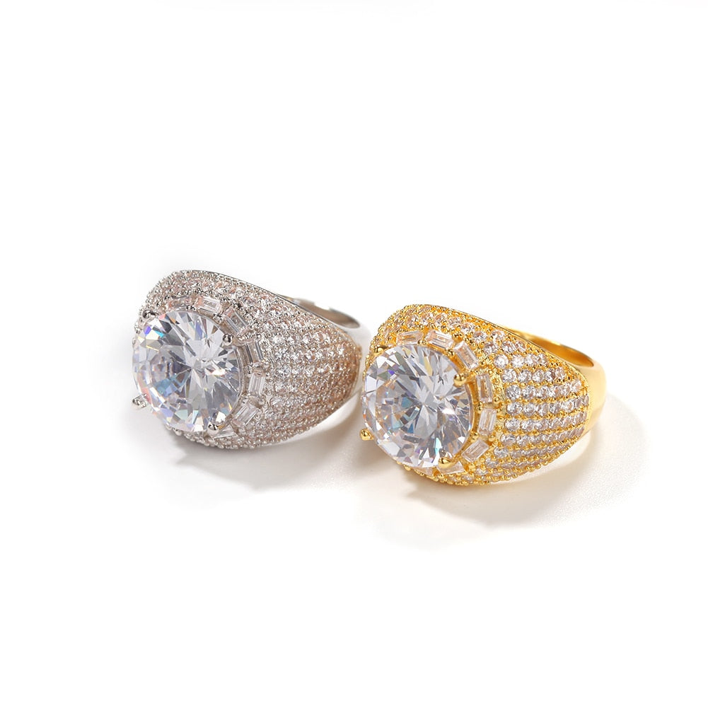 Round Cut and Mirco Pave Ring - Different Drips