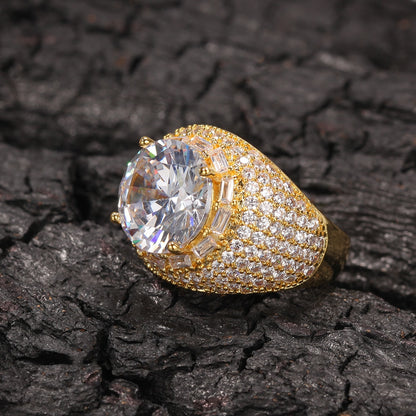 Round Cut and Mirco Pave Ring - Different Drips