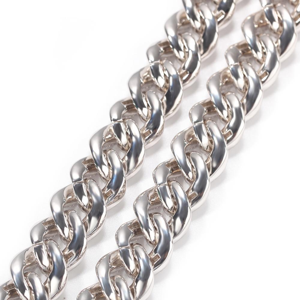 Iced Out 15mm Half Baguette Miami Cuban Chain - Different Drips