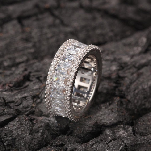 8mm Round & Baguette Cut Band Ring - Different Drips