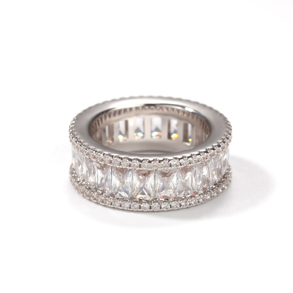8mm Round & Baguette Cut Band Ring - Different Drips