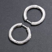 Thumbnail for Iced Out White Gold Hoop Earrings - Different Drips