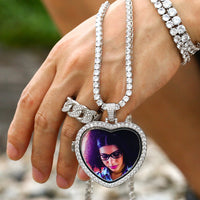 Thumbnail for Iced Out Heart Photo Pendant - Different Drips