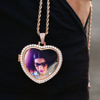 Thumbnail for Iced Out Heart Photo Pendant - Different Drips