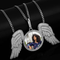 Thumbnail for Iced Angle Wing Photo Pendant - Different Drips