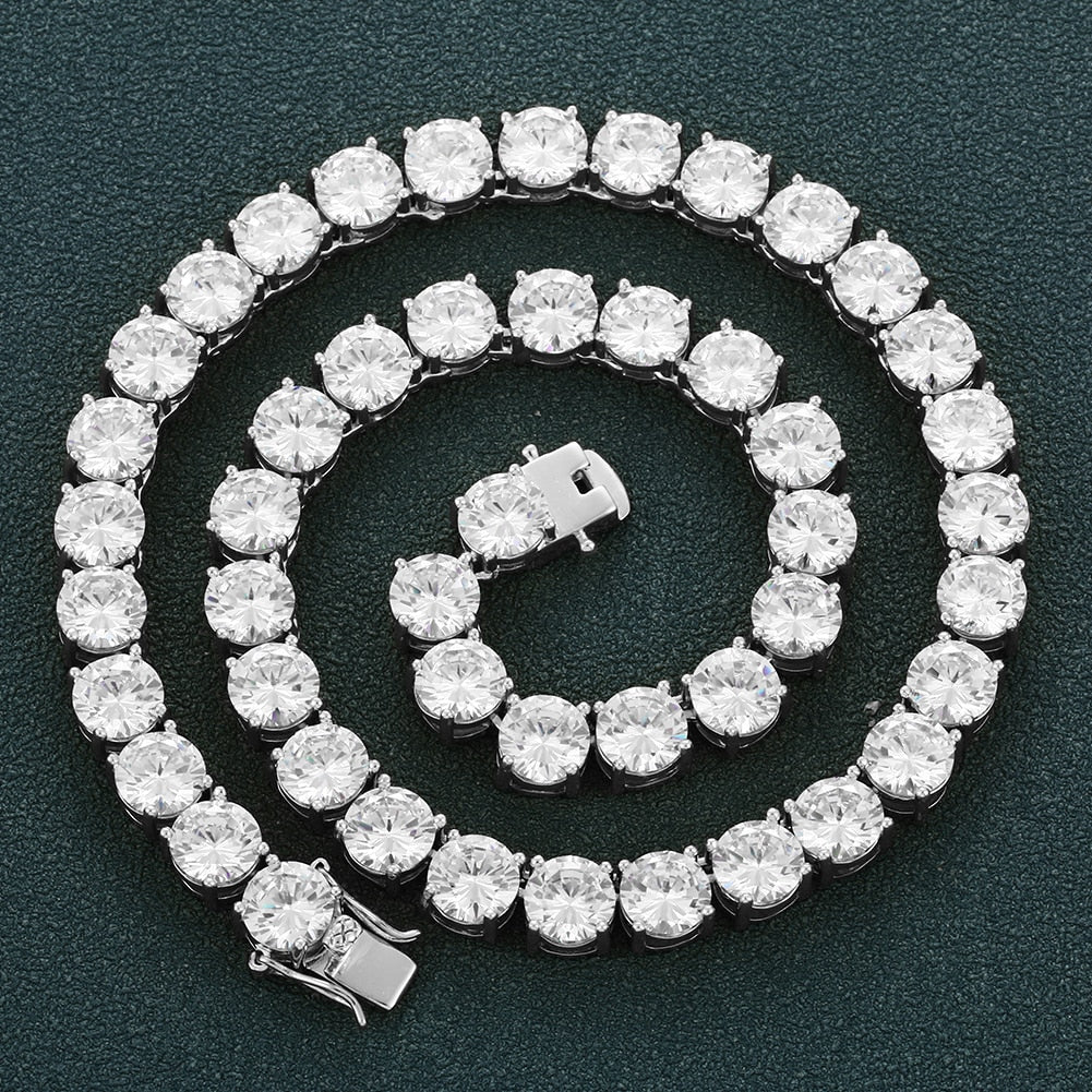 8mm Round Cut Tennis Necklace - Different Drips