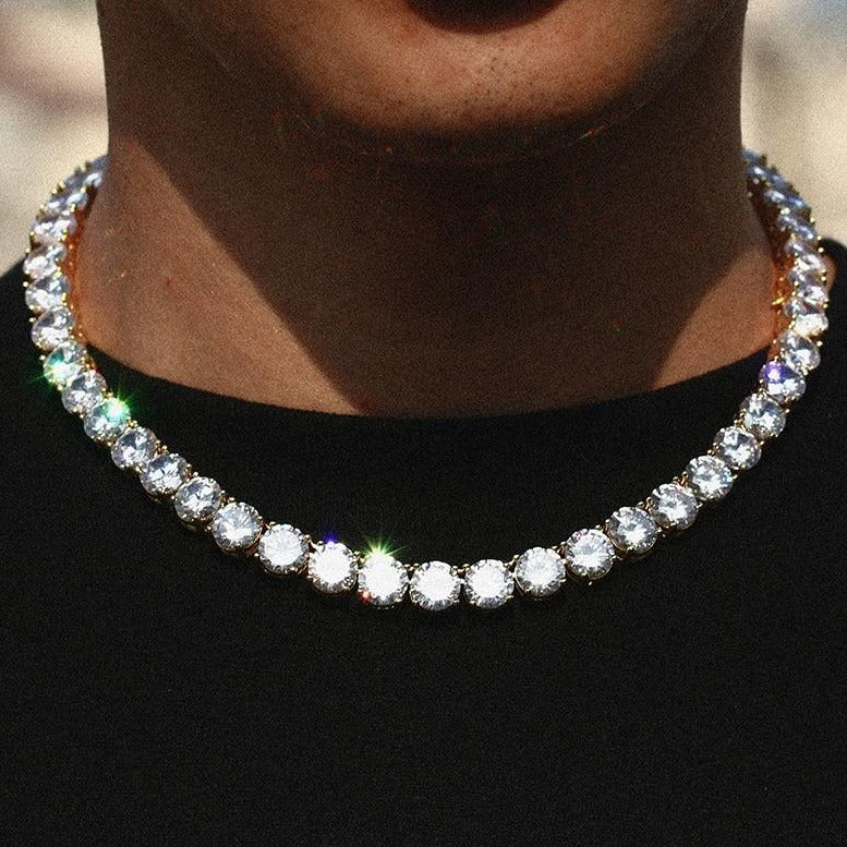 Round Cut Graduated Diamond Riviera Tennis Necklace | SayaBling Jewelry