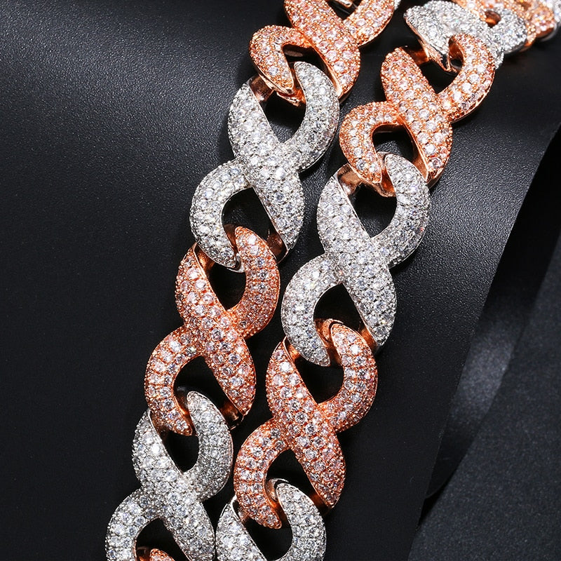 Rose Gold & White Gold infinity link bracelet - Different Drips