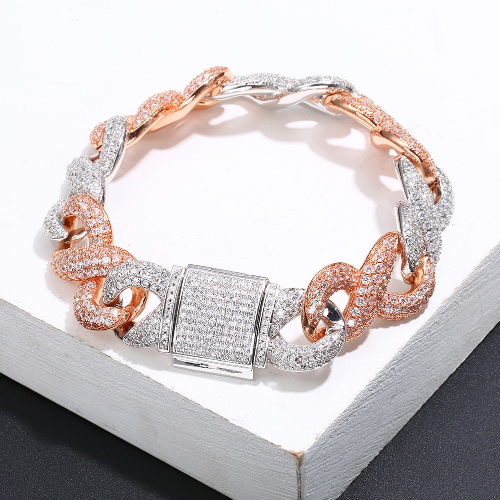 Rose Gold & White Gold infinity link bracelet - Different Drips