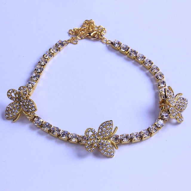 Women's Tennis Butterfly Anklet - Different Drips