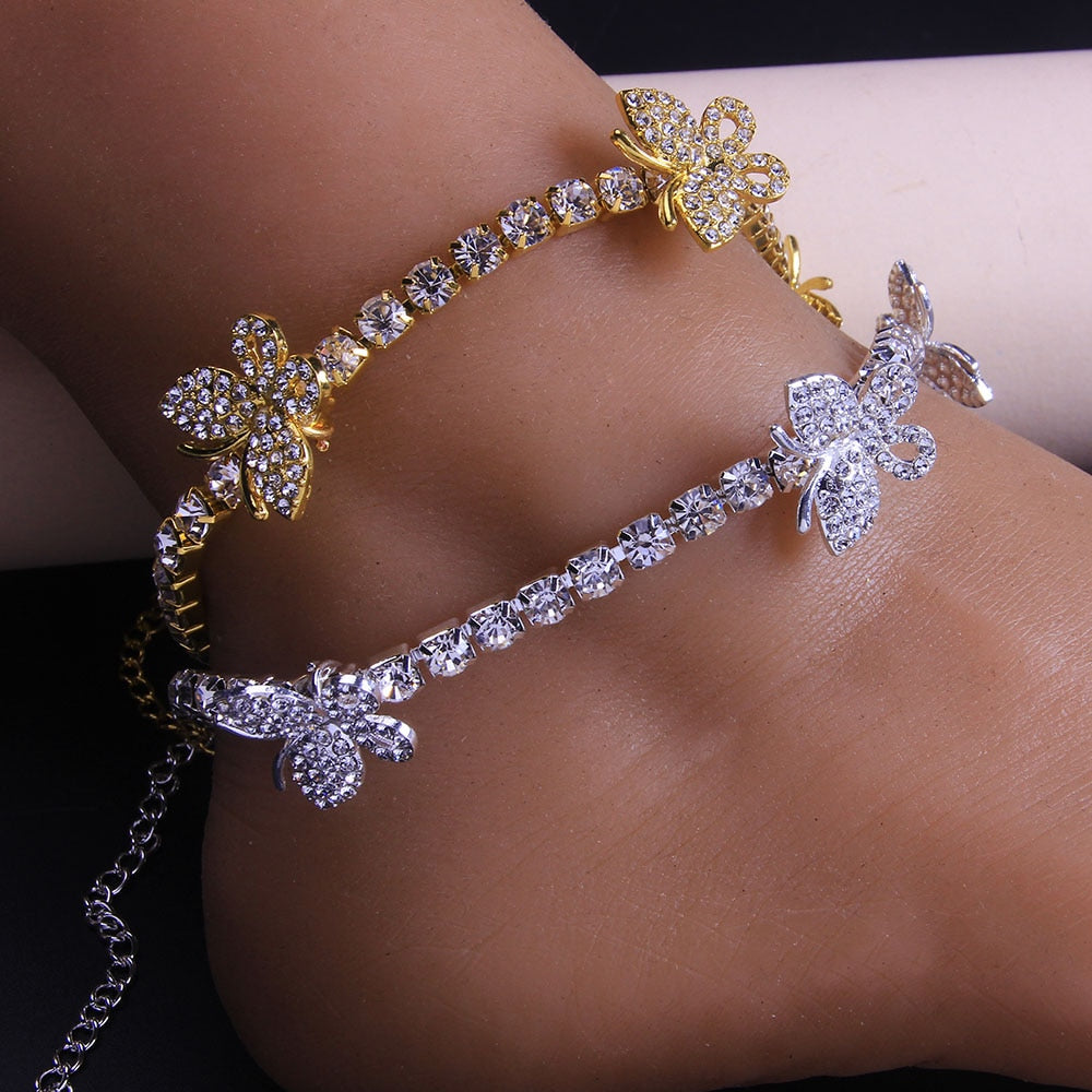 Women's Tennis Butterfly Anklet - Different Drips