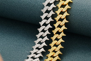 18mm Spiked Cuban Link Bracelet - Different Drips