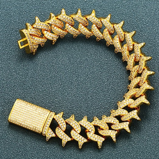 18mm Spiked Cuban Link Bracelet - Different Drips