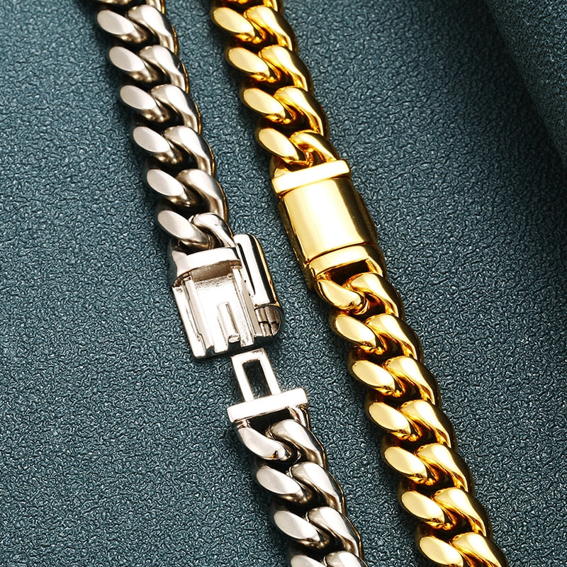 10mm Solid Miami Cuban Bracelet - Different Drips