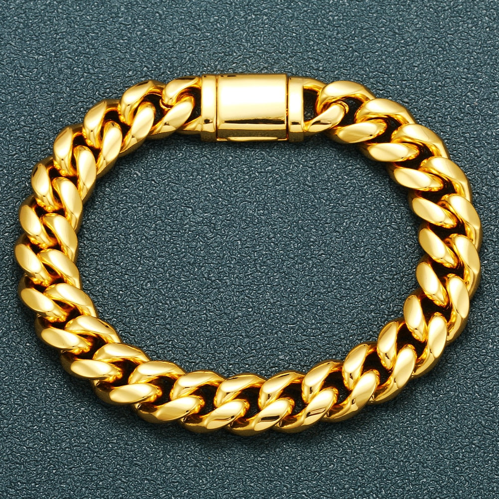10mm Solid Miami Cuban Bracelet - Different Drips