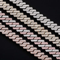 Thumbnail for 12mm Two-Tone Rose Gold Cuban Prong Chain - Different Drips
