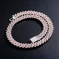 Thumbnail for 12mm Two-Tone Rose Gold Cuban Prong Chain - Different Drips