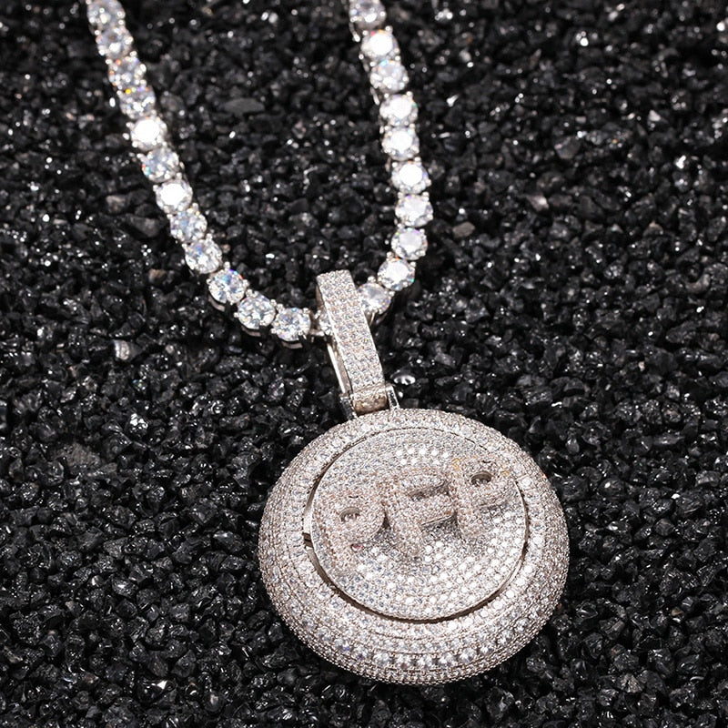 Solid Rotatable Custom Letter Pendant - Different Drips