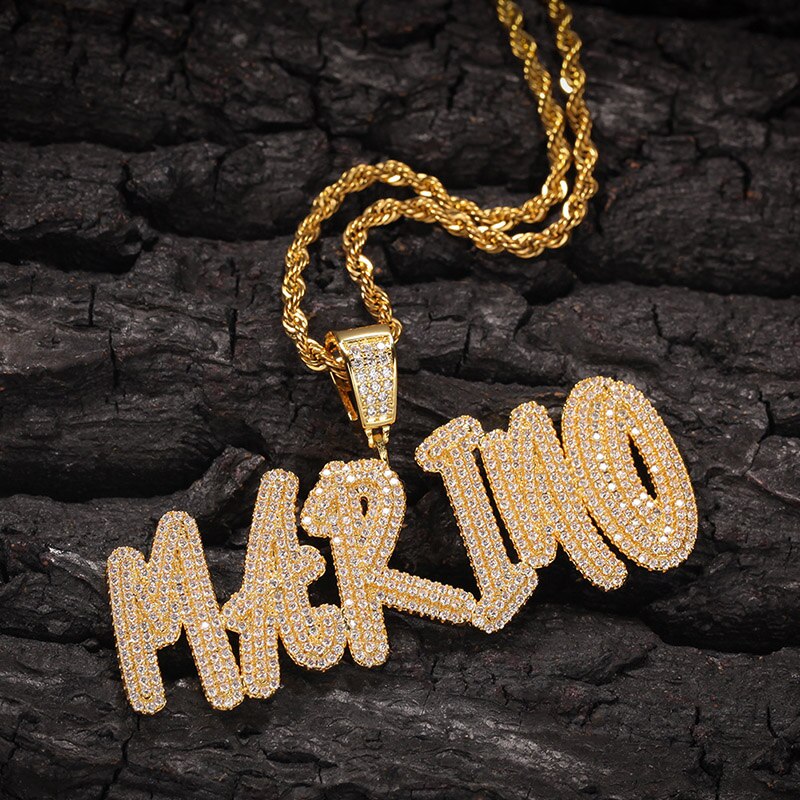 Thick Splice Font Custom Letter Pendant - Different Drips