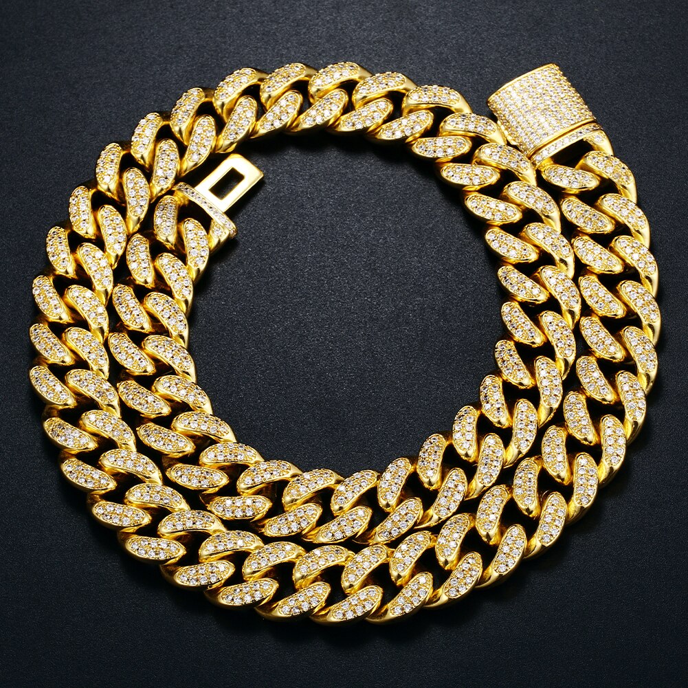14mm Double Row Iced Cuban Chain - Different Drips