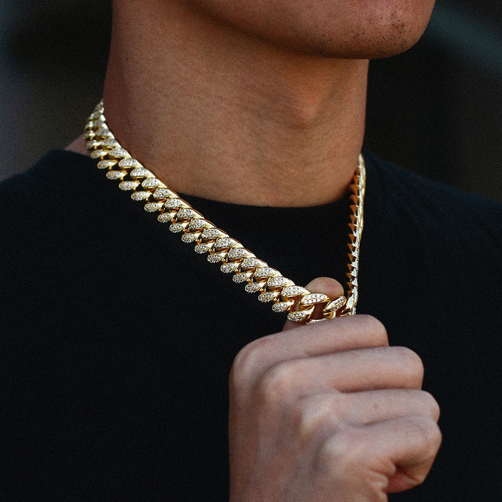 14mm Double Row Iced Cuban Chain - Different Drips