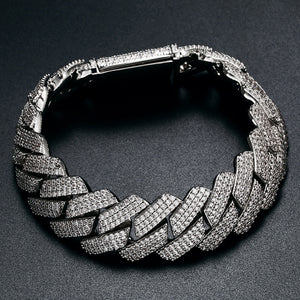 20mm Iced Out Cuban Prong Bracelet - Different Drips